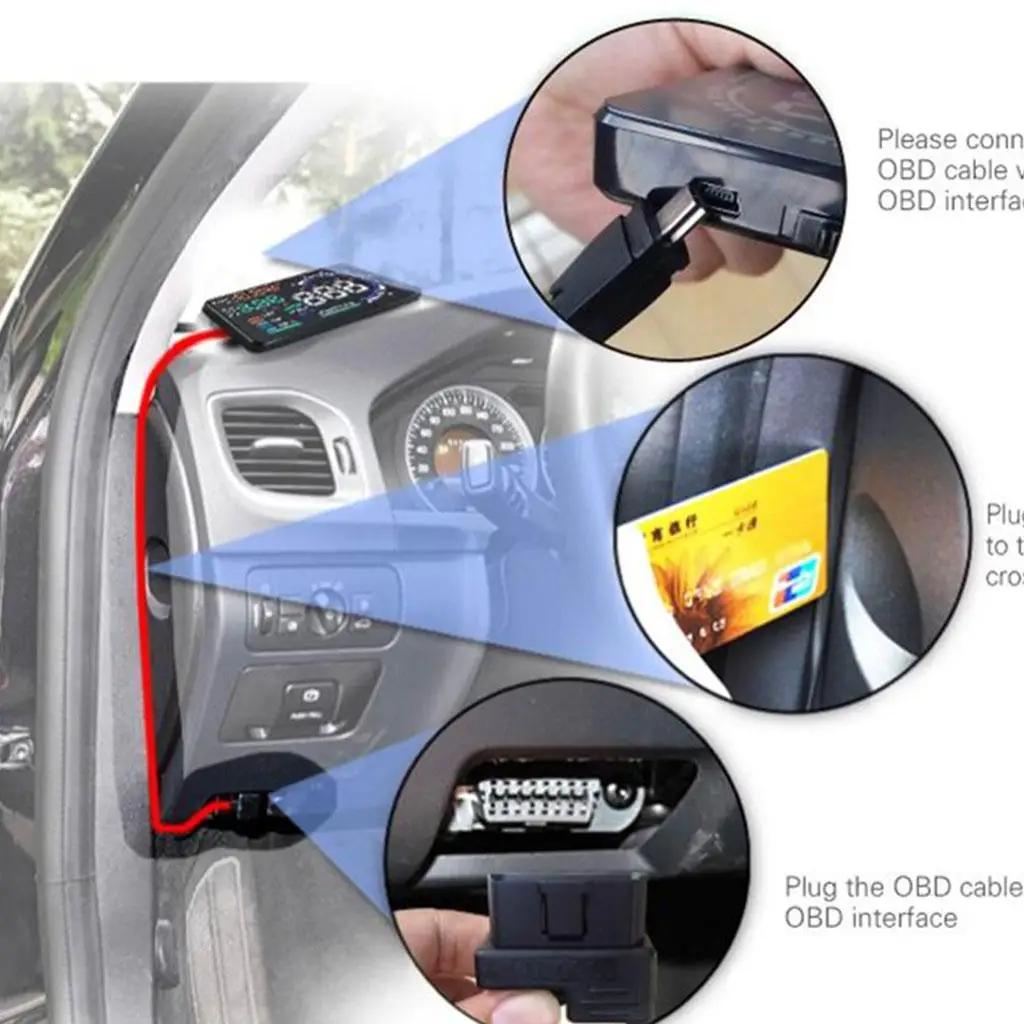 ڵ HUD  ÷, OBD II ӵ , Ƽ ÷ ũ A8, 5.5 ġ